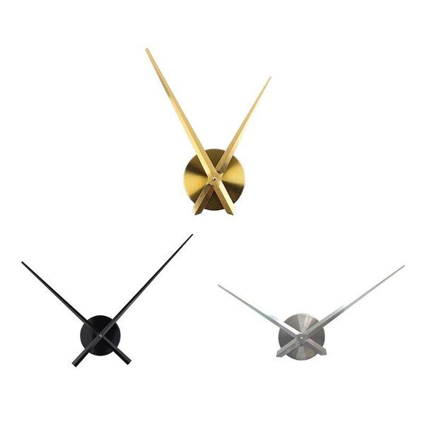 

12cm metal needles round wall clock 3d diy silent large quartz for bedroom clocks
