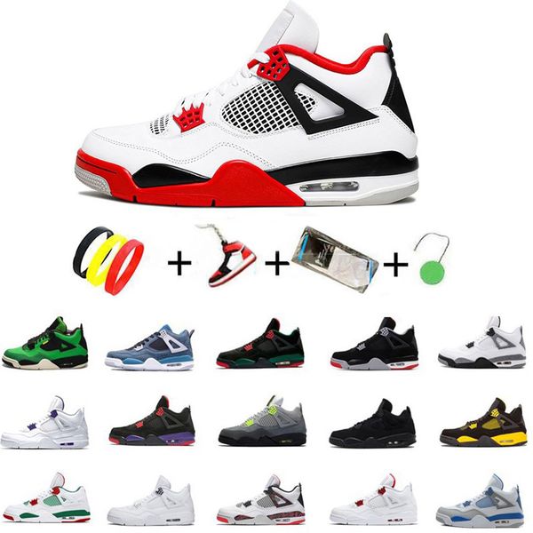

designer jumpman womens mens sail 4 4s basketball shoes size 13 neon 2021 fire red bred punch black cat trainers women sports sneakers