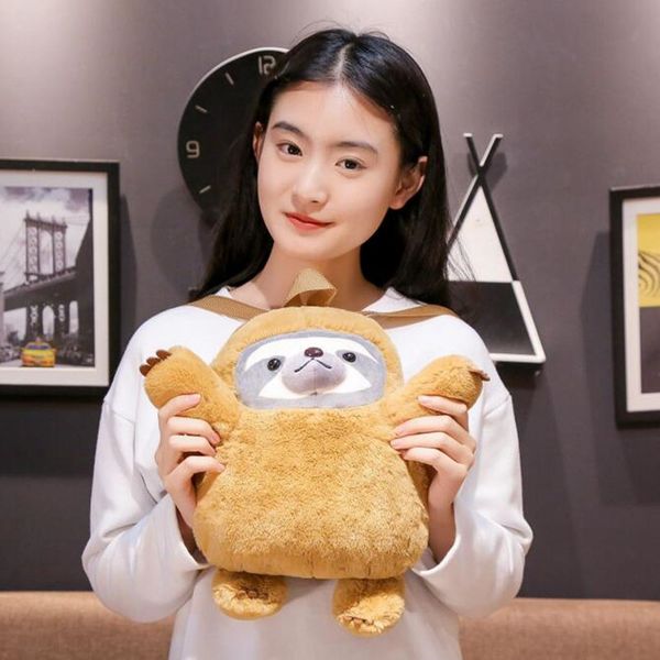 

32cm cute sloth plush backpack toys stuffed plushie bag sloth schoolbag kids girls gifts