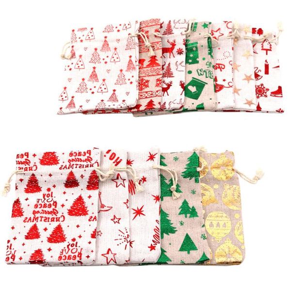 

gift wrap 12pcs christmas candy bag drawstring bags storage (mixed color)