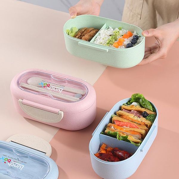 

dinnerware sets 1l wheat straw lunch box with japanese portable bento microwave healthy material container student adult