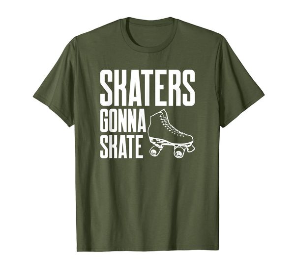 

skaters gonna skate roller skating roller skate t-shirt, White;black