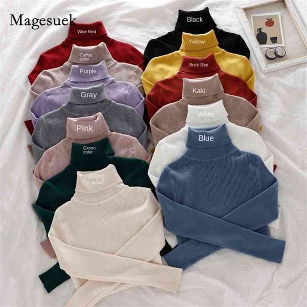 

autumn turtleneck women long sleeve sweater slim warm knit bottoming pullover solid casual clothing 10977 210518, White;black