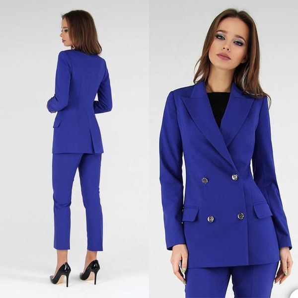 

women's two piece pants office lady blazer suits women 2 pieces set double breasted slim fit jacket pencil casual business daily work c, White