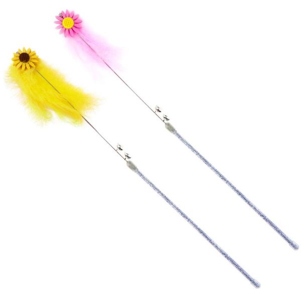 

cat costumes 2pcs feather teaser stick with bell flirting