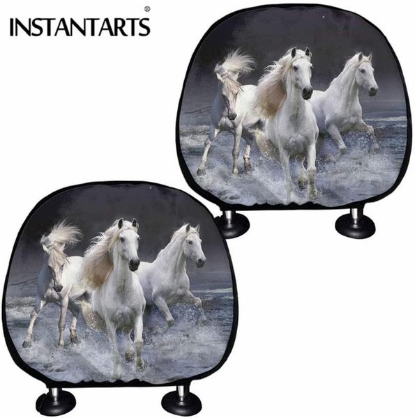 

seat cushions instantarts 3d crazy white horse printed protective rest cushion cover for most cars thick/soft comfortable interior accessori