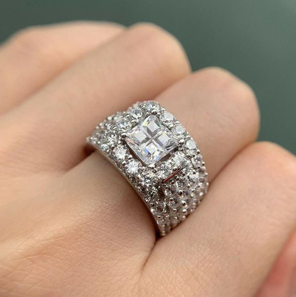 

women wedding rings rose gold classic design bridal engagement dazzling cubic zirconia timeless style female jewelry gift, Slivery;golden