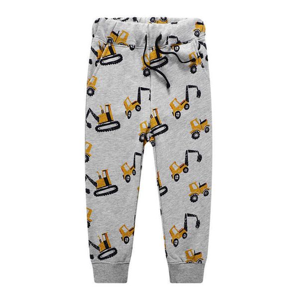 Jumping Baby Boys Pants Kids Harem Pants Autunno Spessore Animale Dinosauro Auto in cotone Pantaloni per bambini per ragazzi lunghi 210529