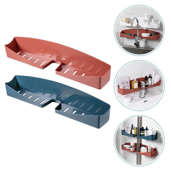 

2pcs indoor wall-mounted storage rack punch-convenient shelf hooks & rails