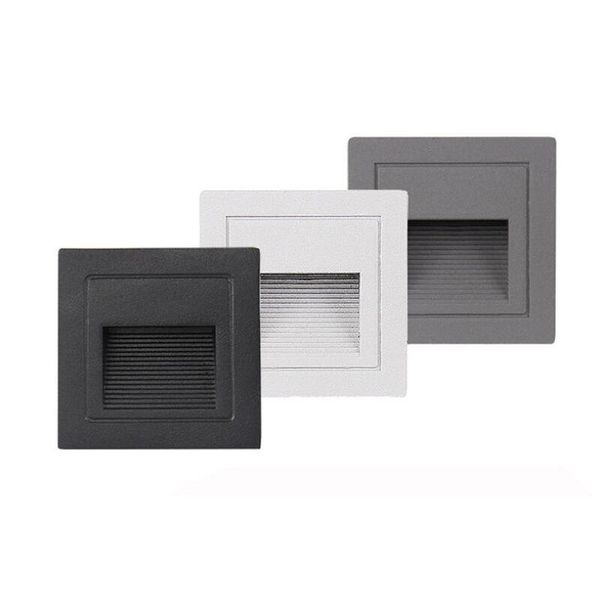 

recessed led stair light ac85-265v indoor ip20 outdoor ip65 corner wall lights stairs step stairway hallway staircase lamp lamps
