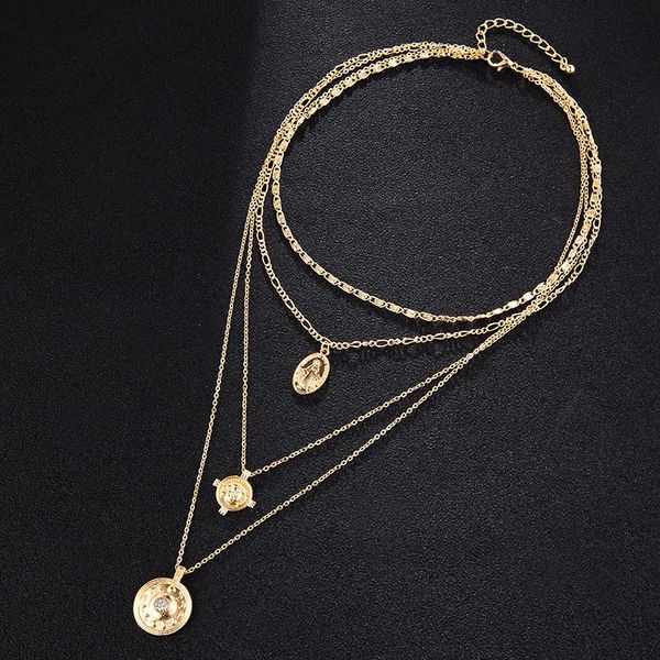 

chains bohemia arrival virgin mary round pendnat necklacejewelry for women gold color chain chokers necklace ladies 2021, Silver
