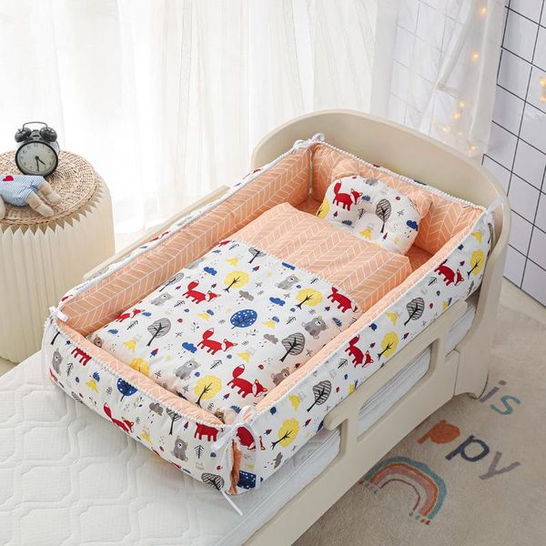 

crib middle bed high side protective travel born nursing removable and washable adjustable baby cribs