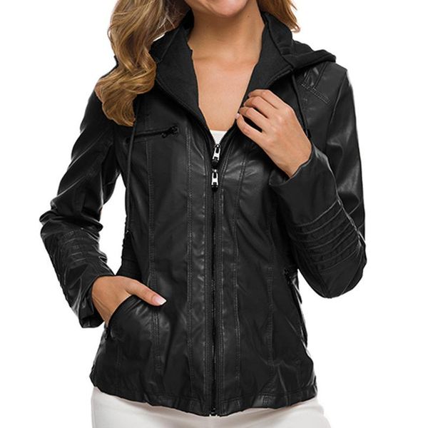 

women's leather & faux plus size 6xl gothic jacket women hoodies winter autumn motorcycle black outerwear pu
