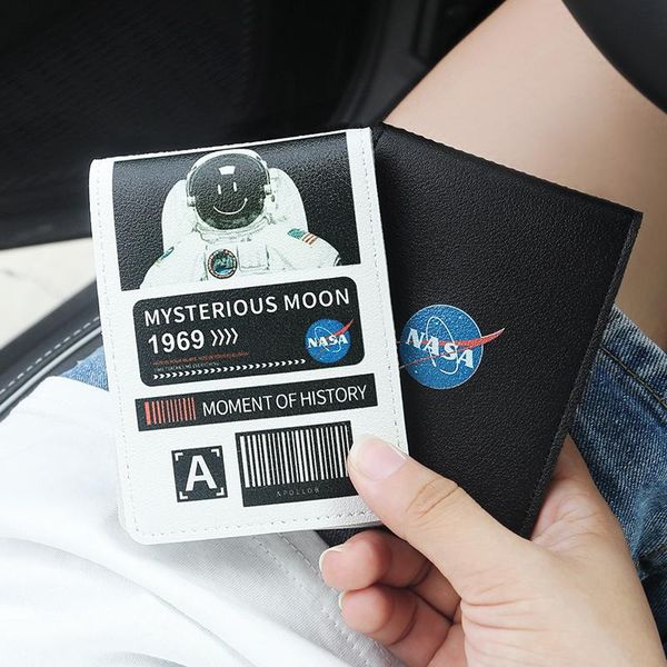 

card holders astronaut printing case driving license protective cute cartoon print documents credit holder, Brown;gray