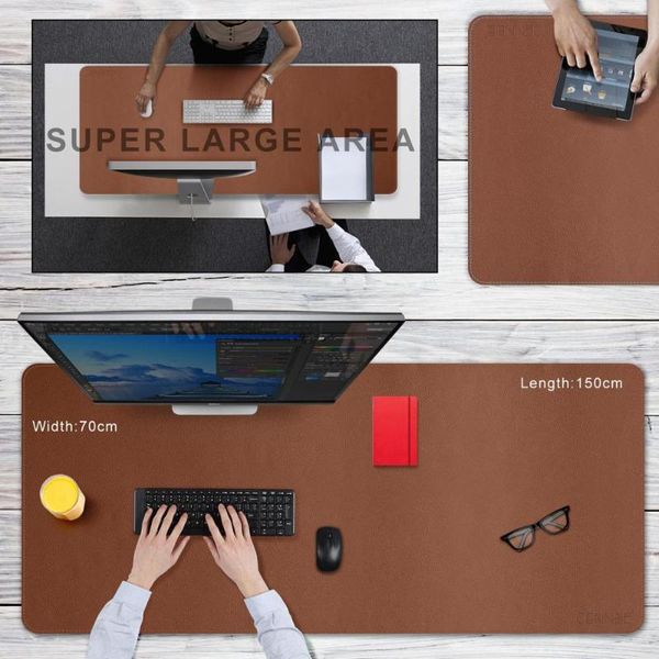 

mouse pads & wrist rests cennbie large pu leather pad 100*50/120*50/130*60/150*70/ big keyboard mat desk for office,home,gaming,school