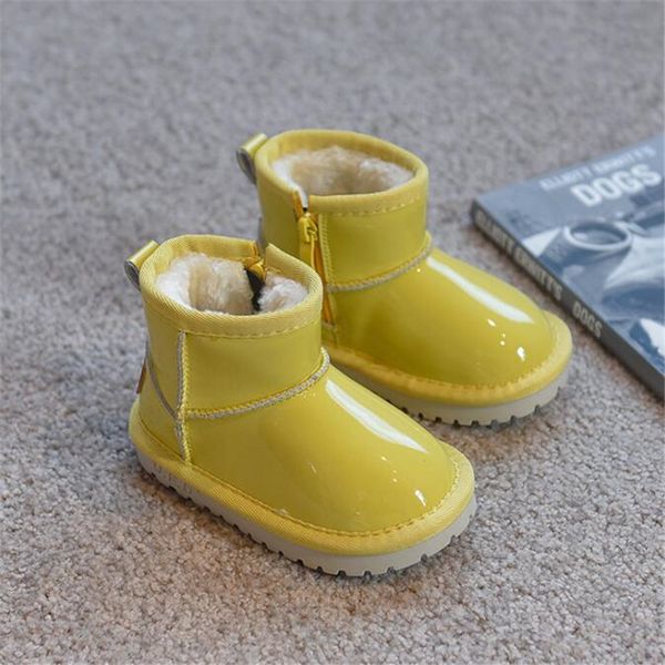 

2021 winter new baby snow boots children plus velvet thicken warm cotton boots boys girls fashion casual flat boots, Black;grey