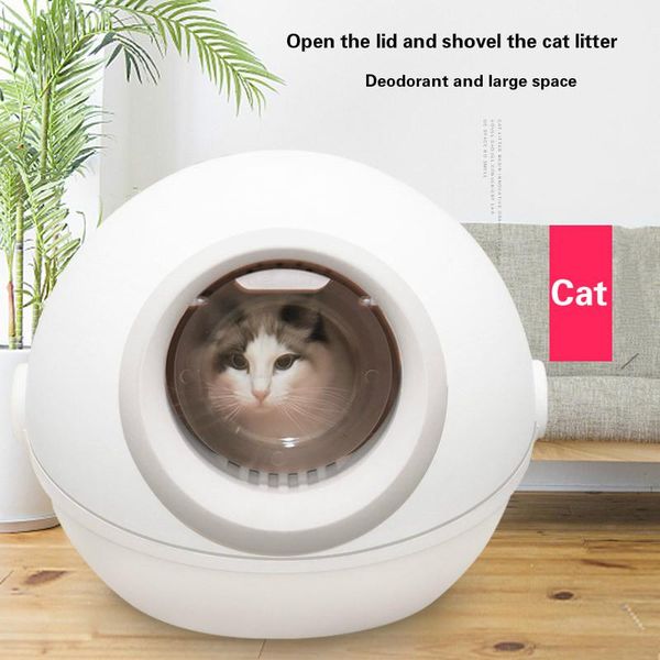 

kennels & pens roll tail / curly litter box fully closed flip large anti-splash deodorant cat with elf ball