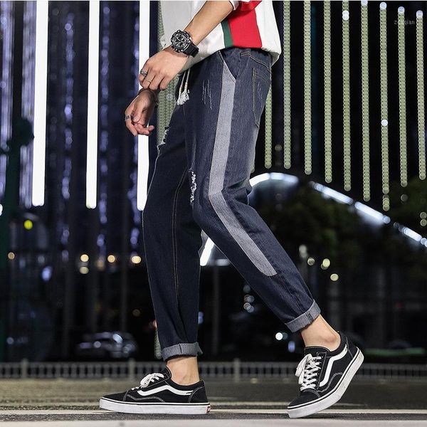 

men's jeans loose straight casual pants, Blue