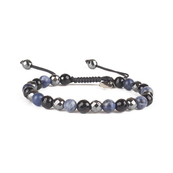 

charm bracelets balibali trendy polygonal section hematite stone colorful natural bracelet for women men rope chain handmade, Golden;silver