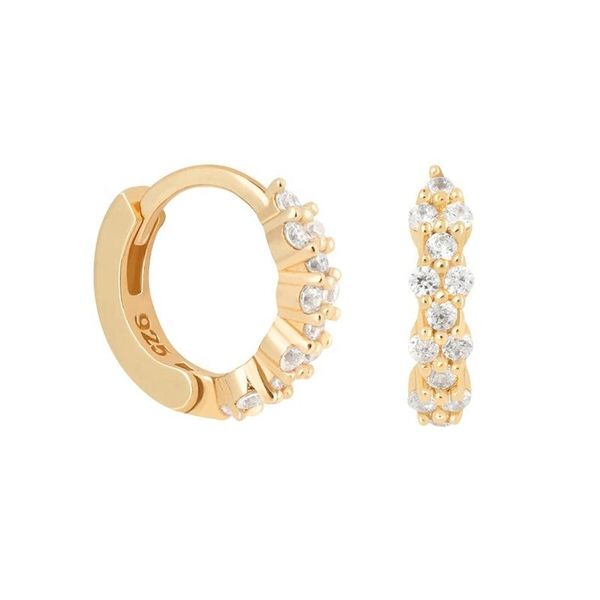 

hoop & huggie original brand unique factory wholesale dainty pave crystal zirconia floral earring silver 925, Golden;silver