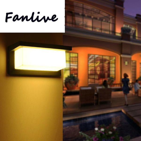 

10pc 10w 20w waterproof porch lights modern foco led exterior wall lamps ip65 aluminum courtyard garden corridor ac85-265v outdoor