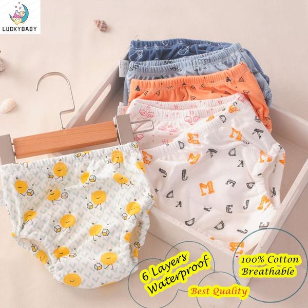 

luckybaby cloth diaper 100% cotton 6 layer toddler potty training panties underwear nappy diapers