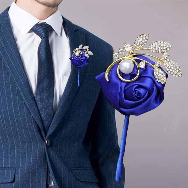 

decorative flowers & wreaths men's corsage bride bridesmaid wrist flower crystal pearl handmade elastic bracelet party wedding props xh