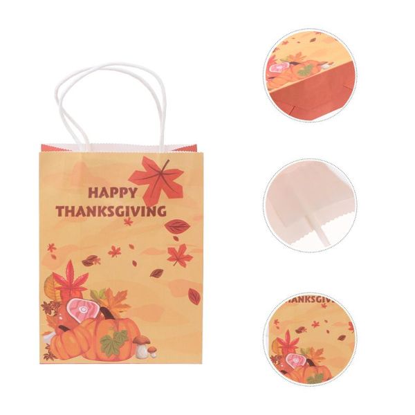 

gift wrap 12pcs pumpkin theme package bags portable paper for thanksgiving party