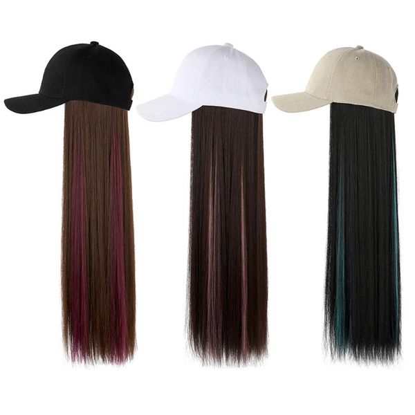 

party hats halloween women long straight hair wig peaked cap hat combination set for cosplay carnival birthday accessories