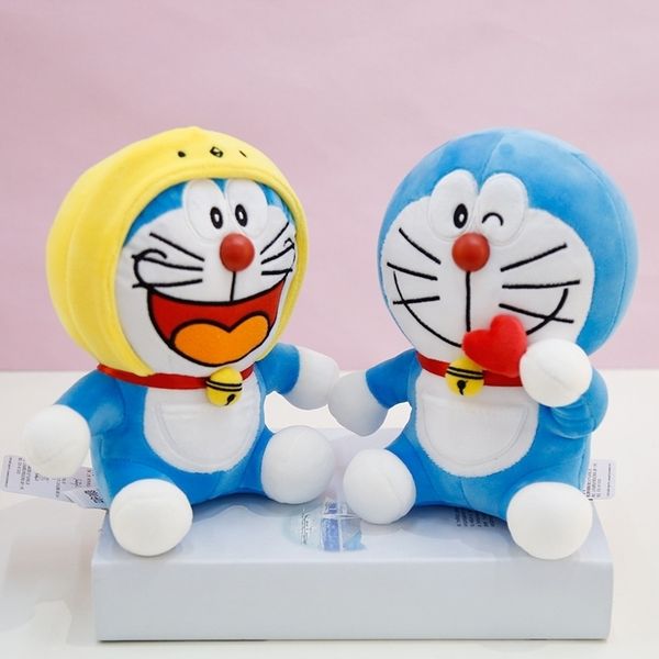 

cute doraemon plush toy jingle transformed into fruit robot cat doll gift girl