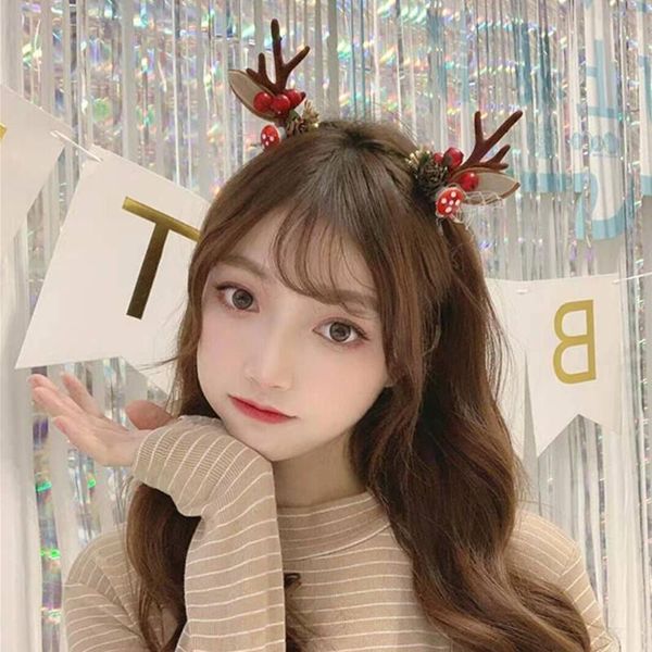 

christmas decorations ornaments headband double bangs hairstyle hairpin decoration hair accessories for girls