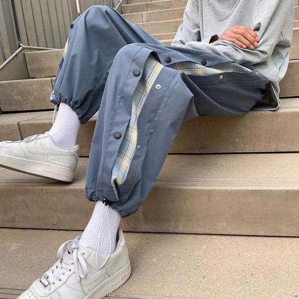 

men's pants spring and summer casual korean version of the trend nine-point students all-match overalls loose, Black