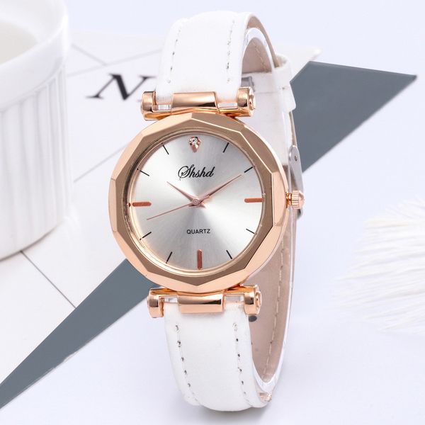 

rhinestone women watch fashion exquisite leather casual luxury analog quartz crystal wristwatch bracelet, Slivery;brown