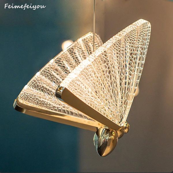 

butterfly pendant lamp nordic bedside chandelier luxury staircase minimalist bedroom hall restaurant art lamps