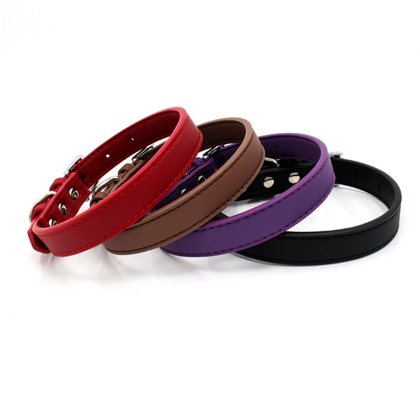 

dog collars & leashes wholesale collar belt 10pcs/lot quality pu leather pet alloy buckle simple designer small middle can mix colors
