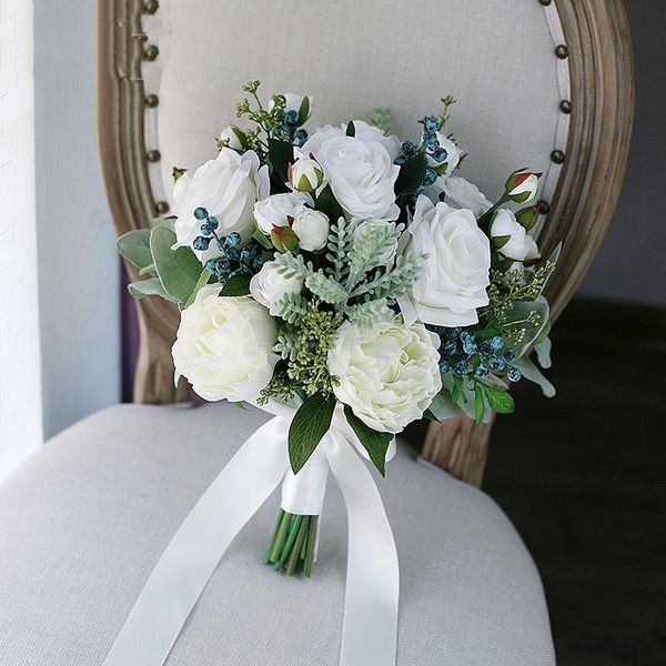 

decorative flowers & wreaths 2021 wedding bouquet succulent plants green artificial bridal bouquets women de mariage