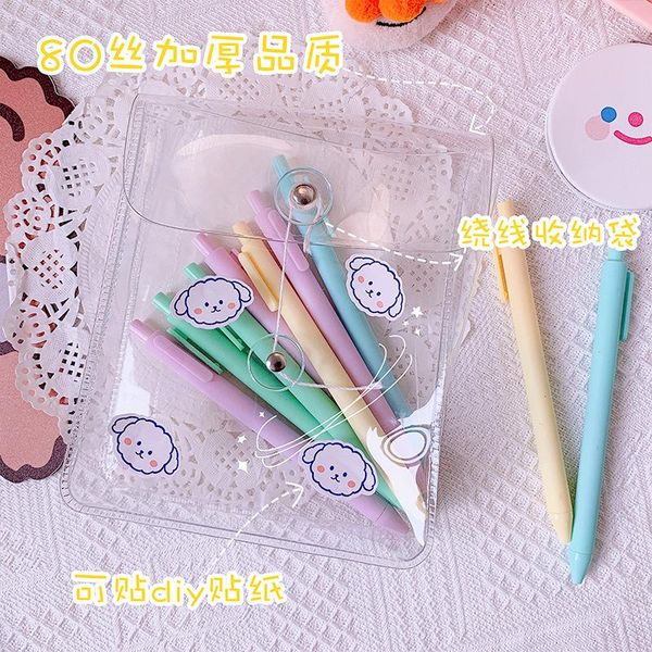 

pencil bags transparent winding line file bag pvc waterproof oil prooflarge capacity cosmetic storage student pouch stationery