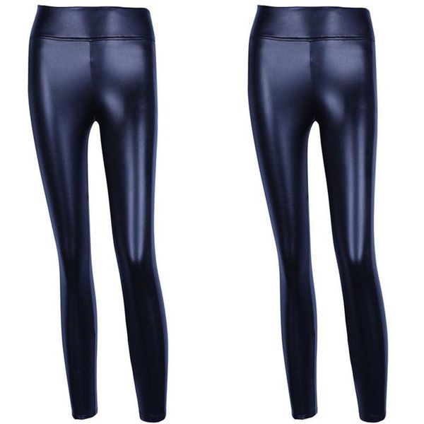 

women's pants & capris 2021 winter white women pu leather big plus size trousers high waist black stretch pencil pantalon femme, Black;white