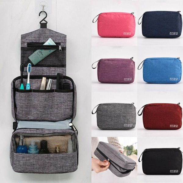 

fashion waterproof travel cosmetic storage makeup bag folding hanging toiletry wash organizer pouch boxes & bins