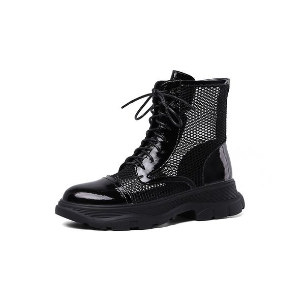 

asumer large 41 leather shoes + crocheted summer comfortable women's flat-platform boots, Black