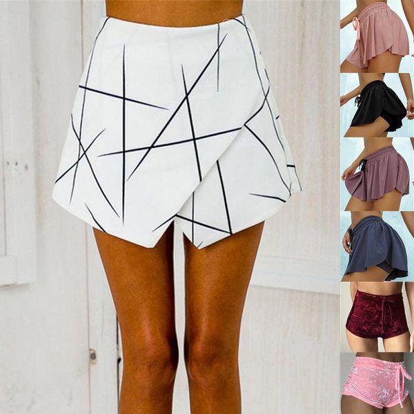 

geometric ladies shorts skirts women summer office lady vintage short pants feminino spodenki damskie women's, White;black