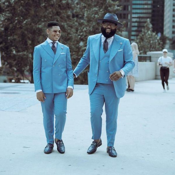 

men's suits & blazers father and son blue tuxedos men costume homme terno masculino prom slim fit wedding blazer 3 pcs jacket+pant+vest, White;black