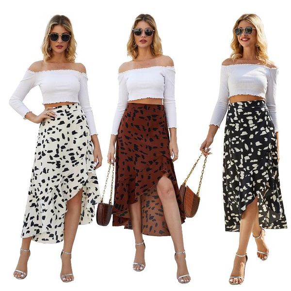 

spring and summer european american printing holiday beach skirt skirts, Black