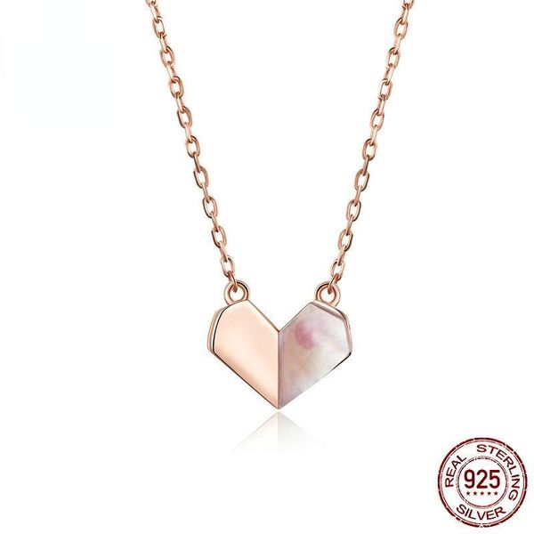 

chains love necklace rose heart fashion simple, Silver