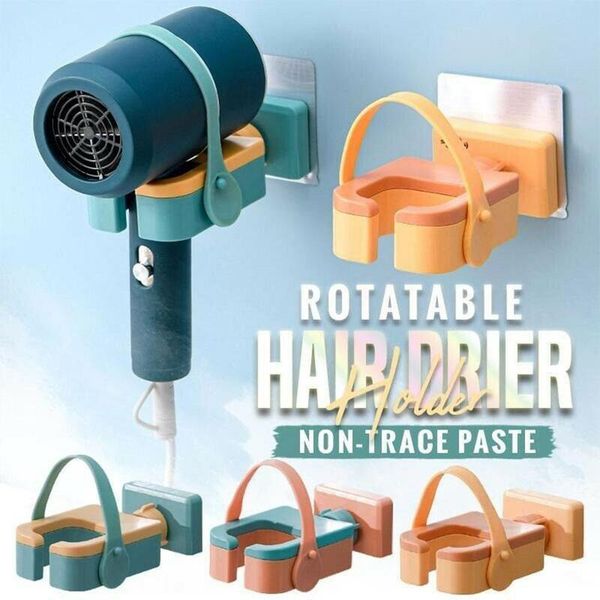 

hooks & rails household wall mounted hair dryer holder bathroom toilet punch rotating rack
