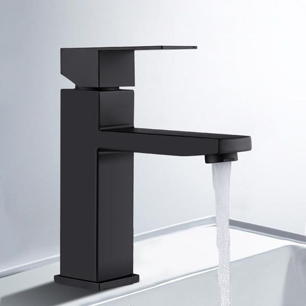 

bathroom sink faucets mixer faucet black basin 304 stainless steel wash fashion single cold handle