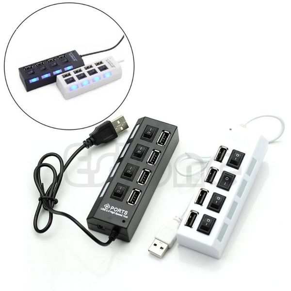

hubs sell 4 ports usb 2.0 high speed hub on/off indicator led sharing switch for office family laptablet pc brand