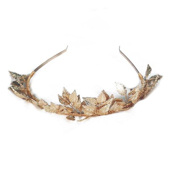 

christmas decorations greek goddess leaf crown baroque queen gold color tiara wedding bridal headband hair accessories hairpiece