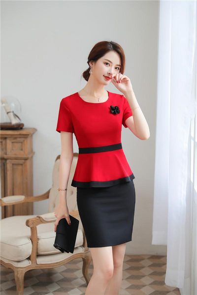 

work dresses formal 2 piece sets women business suits with and skirt for ladies office 2021 summer professional wear blazers, White;black