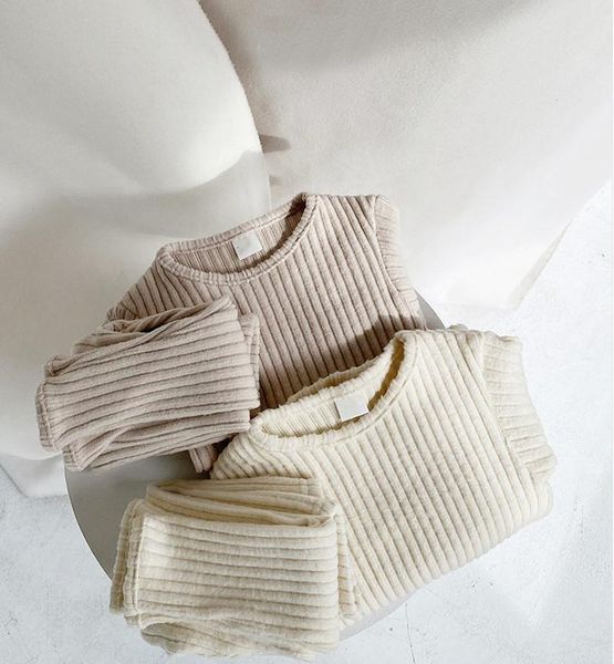 

clothing sets born baby sweater set autumn knitted clothes long sleeve girls sleepwear pullover thick +pant 2pcs boys, White